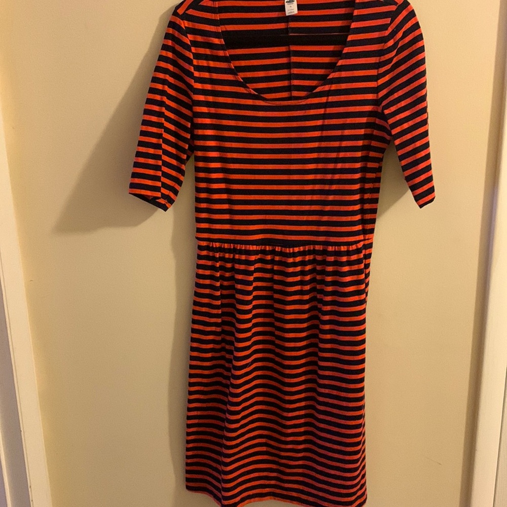 Blue and orange dress